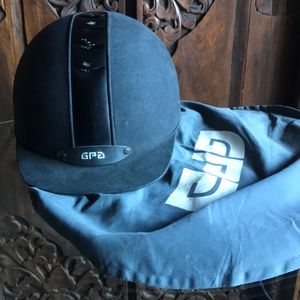 GPA Black Velvet Titanium Equestrian Riding Helmet